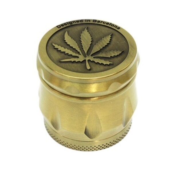 grinder de metal 4 partes hoja cannabis