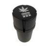 grinder de plastico negro con almacenamiento con logo barcelona legalize