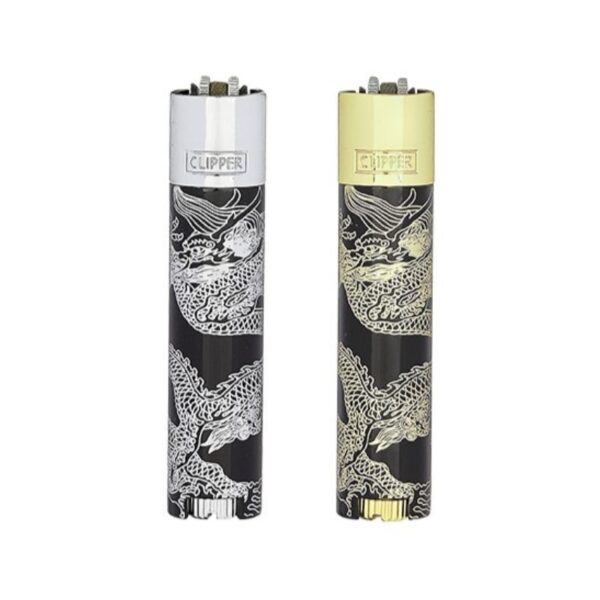 mechero-clipper de metal dragones