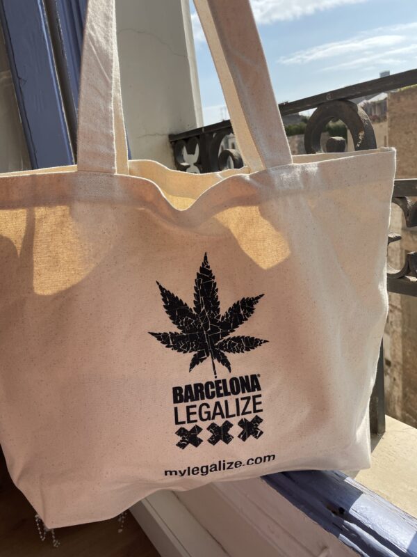 bolsa de tela tote bag con logo barcelona legalize
