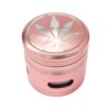 grinder de 4 partes de metal con hoja gravada color rosa