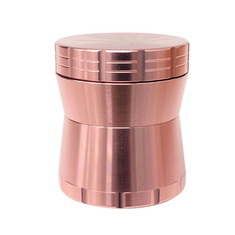 grinder de 4 partes de metal con hoja gravada rosa