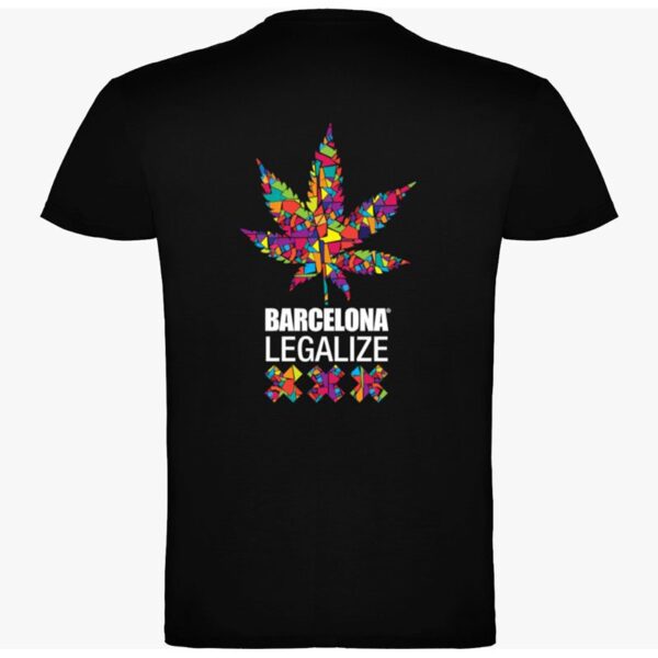 camiseta t shirt de algodon ecologico con logo barcelona legalize espalda