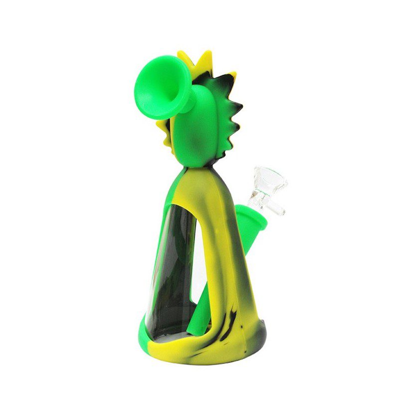 silicone glass bong r black yellow and green