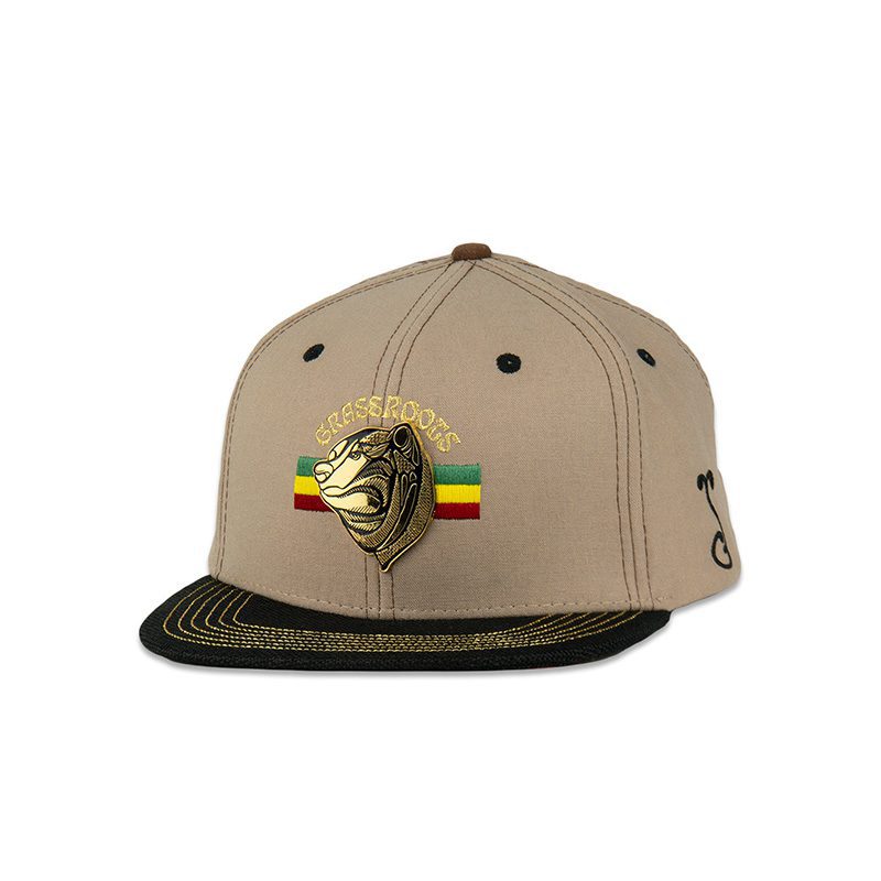 Bombearclat Gold Badge Tan Snapback Hat