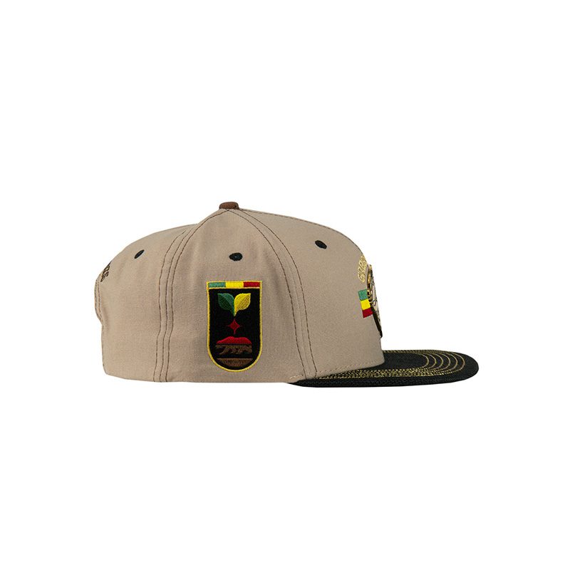 Bombearclat Gold Badge Tan Snapback Hat 4