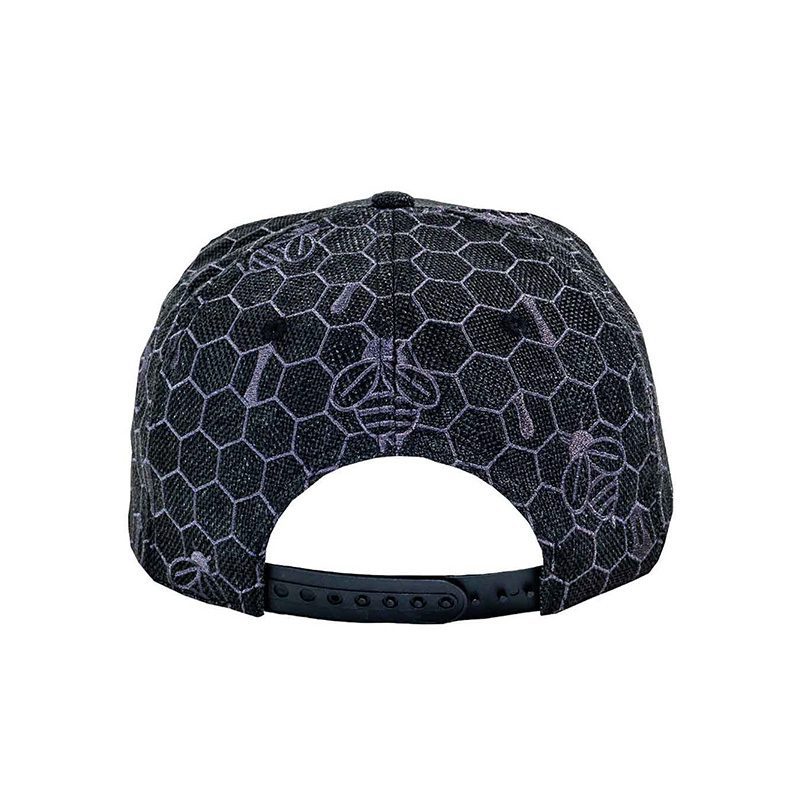 Honey Bear Black Honeycomb Snapback Hat 3