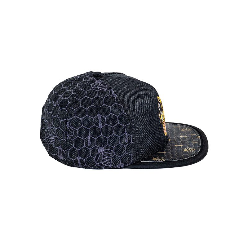 Honey Bear Black Honeycomb Snapback Hat 4