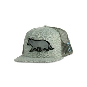 Removable Bear Gray Wolf Mesh Snapback Hat