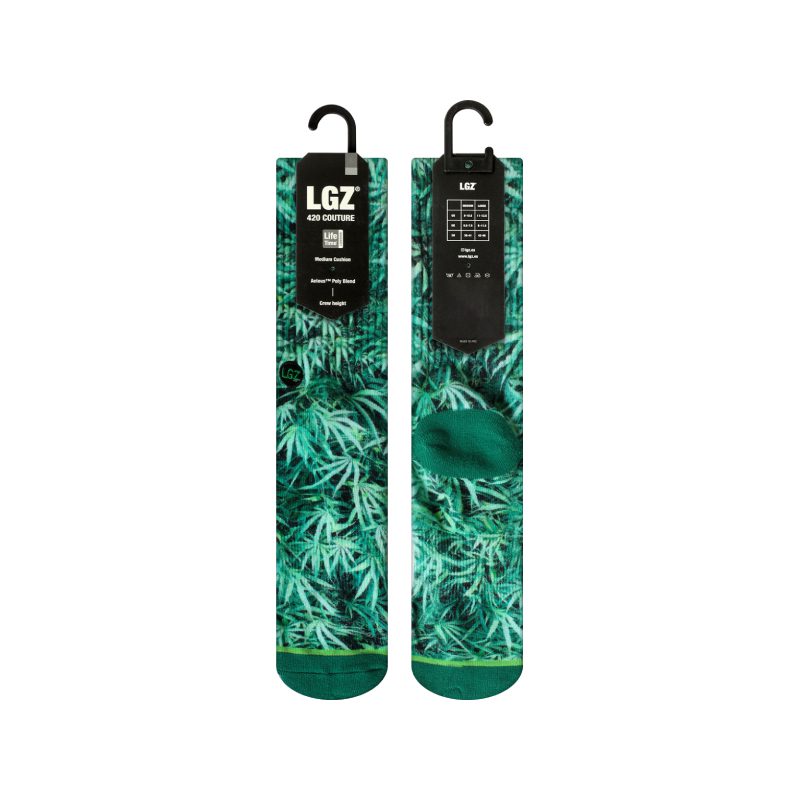 88101 LGZ Crew Sock Classic Leaves front and back